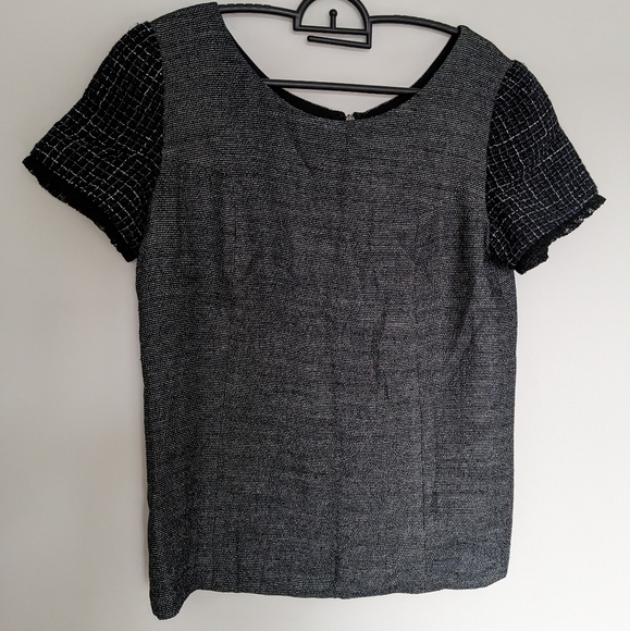 Theyskens' Theory black and grey tweed blouse Size S - Picture 1 of 5